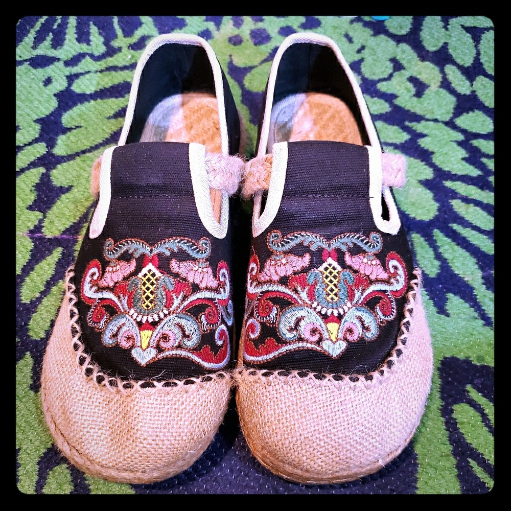 Boho burlap hemp shoes